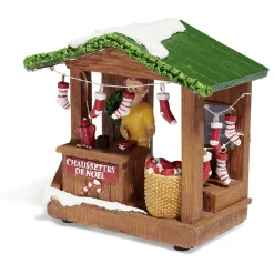 Stand de Noël lumineux chaussettes 5 LED blanc chaud en résine