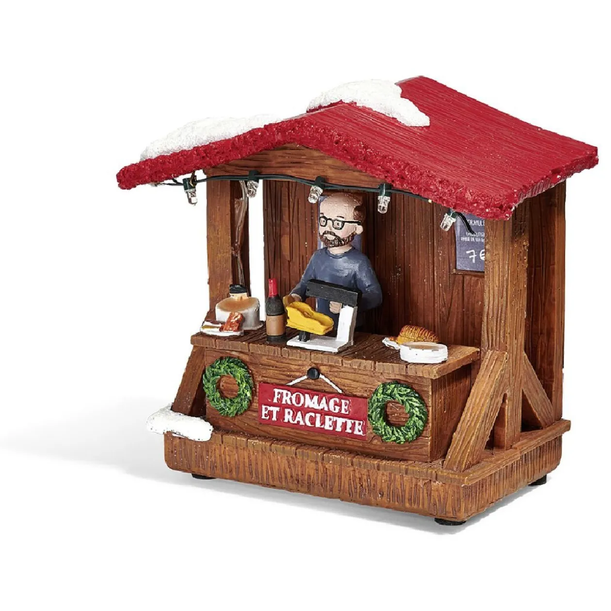 Stand de Noël lumineux fromage et raclette 5 LED banc chaud