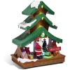 Stand Père Noël lumineux sapin 9 LED multicolore en résine