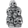 Statue de 5 crânes Halloween avec yeux lumineux