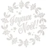 Sticker pour fenêtre couronne de Noël blanc