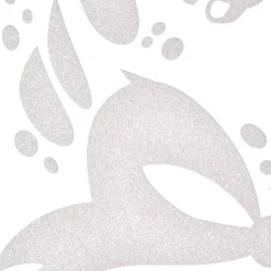 Sticker pour fenêtre couronne de Noël blanc