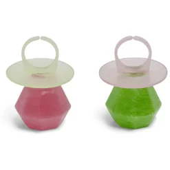 Sucette forme bague x2 fraise et pastèque