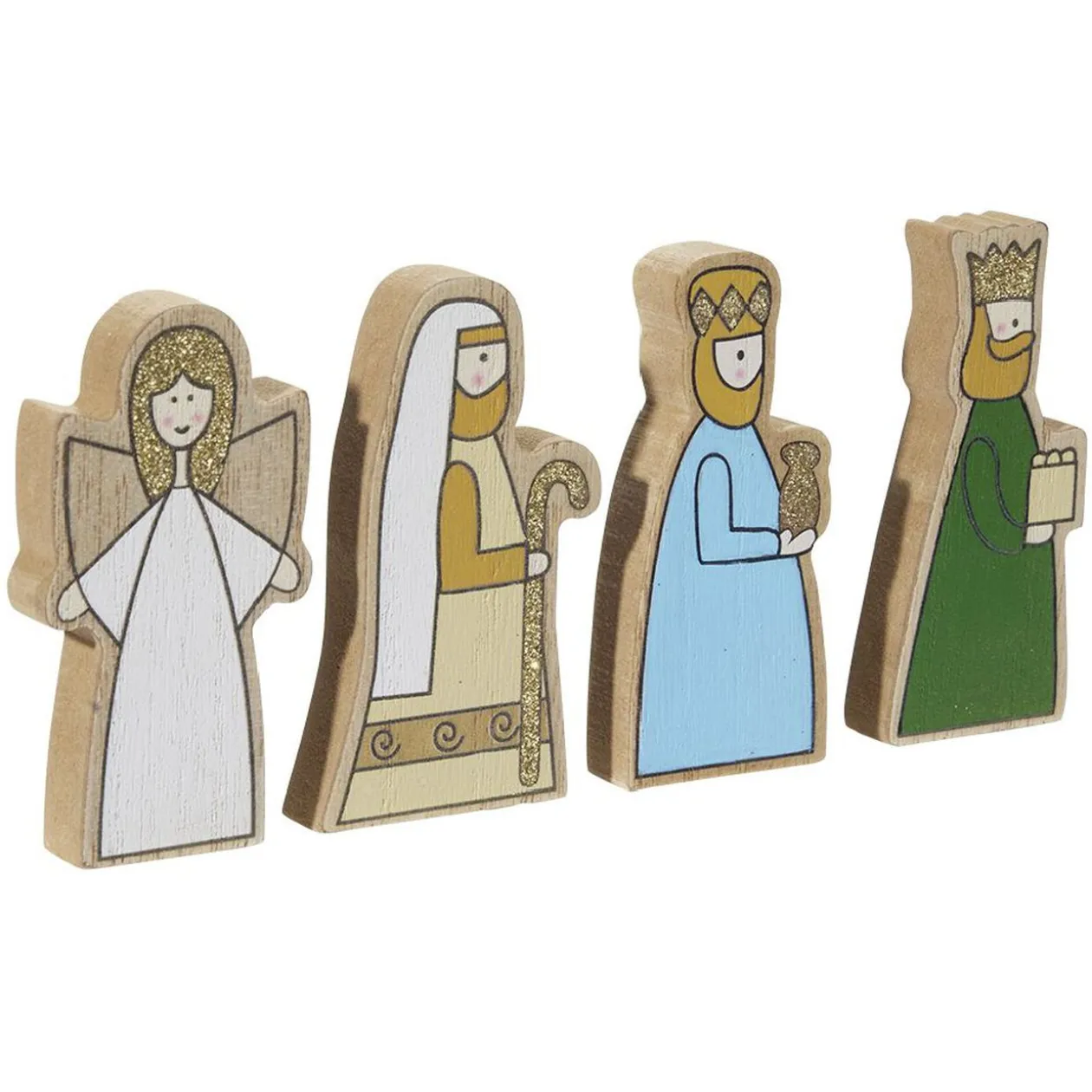 Sujet de crèche multicolore x4