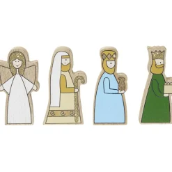 Sujet de crèche multicolore x4