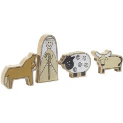 Sujet de crèche multicolore x4