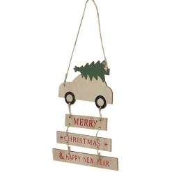 Supension Pancarte de Noël message Merry Christmas et Happy New Year