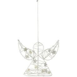 Suspension Ange de Noël métal blanc