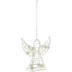 Suspension Ange de Noël métal blanc