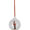 Suspension boule de Noël ouverte avec personnage déco vintage