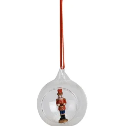 Suspension boule de Noël ouverte avec personnage déco vintage