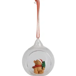 Suspension boule de Noël ouverte avec personnage déco vintage