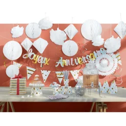 Suspension boule en papier blanc