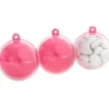 Suspension boule rose fuchsia et transparente x3