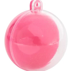Suspension boule rose fuchsia et transparente x3