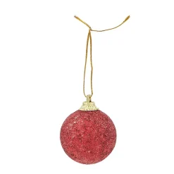 Suspension boules de Noël rouges et pommes de pin