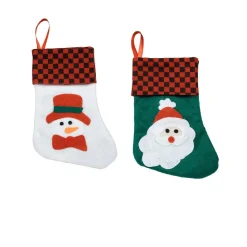 Suspension chaussette de Noël en feutrine x2