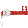 Suspension Clé forme Père Noël en bois rouge blanc