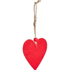 Suspension coeur/étoile/sapin bois et feutrine rouge ou blanc