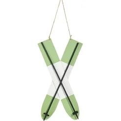 Suspension décorative skis bois