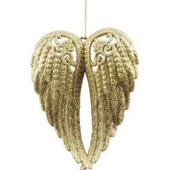 Suspension de Noël Ailes d'ange pailletées H14 cm