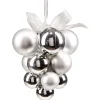 Suspension de Noël boule grappe argentée Ø12/15xH20cm