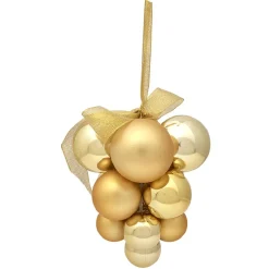 Suspension de Noël boules grappe or doré