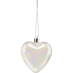 Suspension de Noël Coeur blanc et transparent H7cm X6