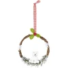 Suspension de Noël Couronne en bois déco animal
