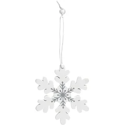 Suspension de Noël en bois forme flocon et renne x12