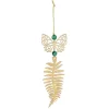 Suspension de Noël feuille et papillon doré