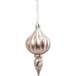 Suspension de Noël forme goutte rose H11,5cm