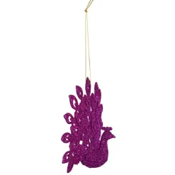 Suspension de Noël forme paon pailletté