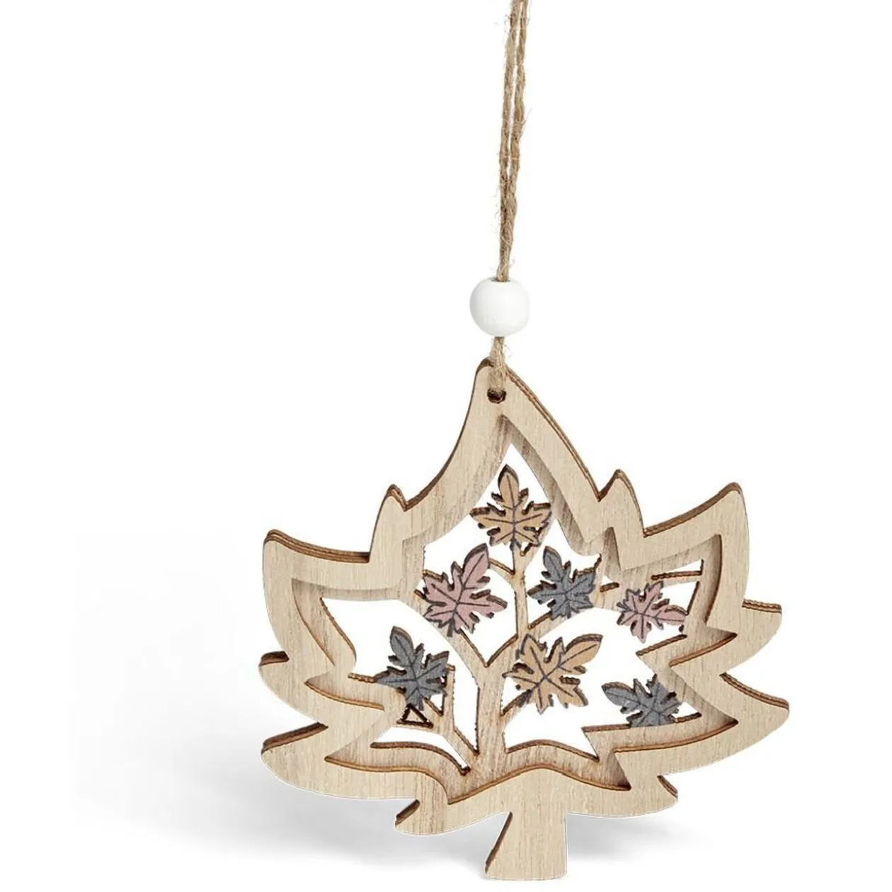 Suspension de Noël forêt en bois ajouré H10cm - 4 modèles