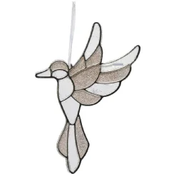 Suspension de Noël oiseau pailleté H17 cm