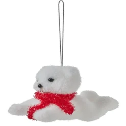 Suspension de Noël Ourson blanc et rouge