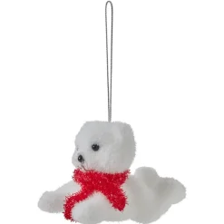 Suspension de Noël Ourson blanc et rouge