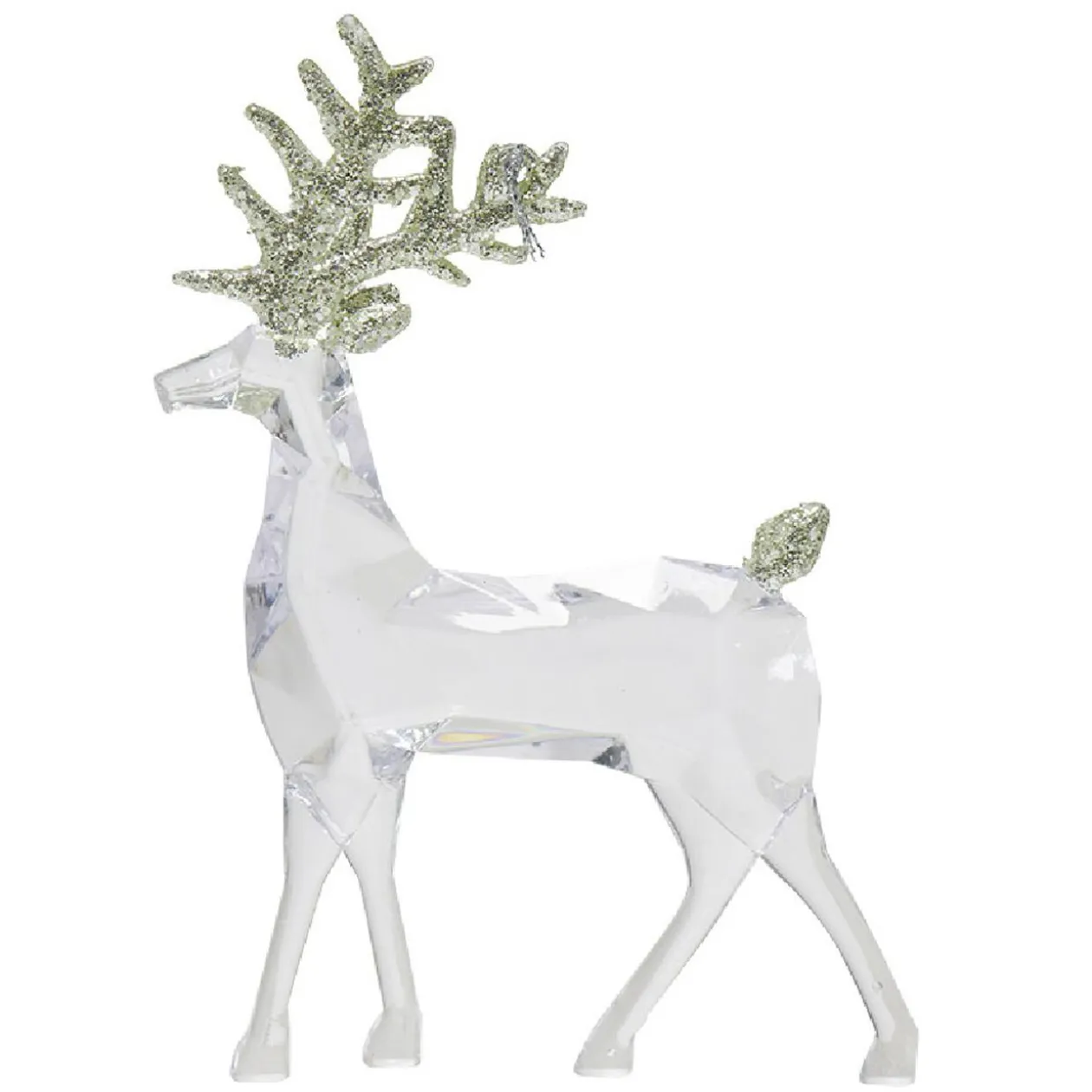 Suspension de Noël renne transparent et pailleté