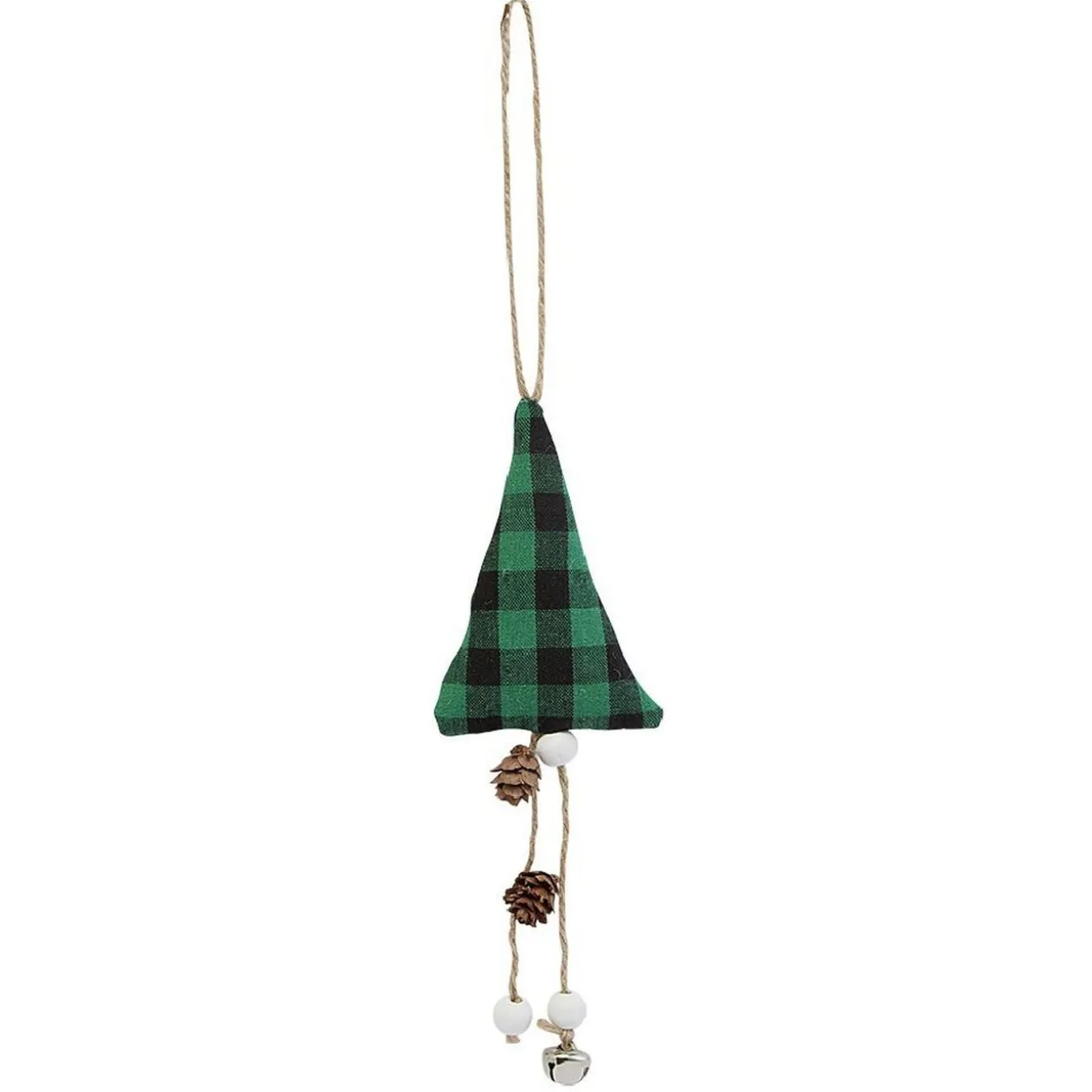 Suspension de Noël Sapin ou Étoile en tissu tartan