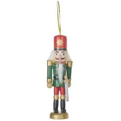 Suspension de Noël soldat Casse Noisette en bois Ø5xH12cm