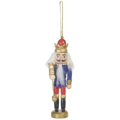 Suspension de Noël soldat Casse Noisette en bois Ø5xH12cm