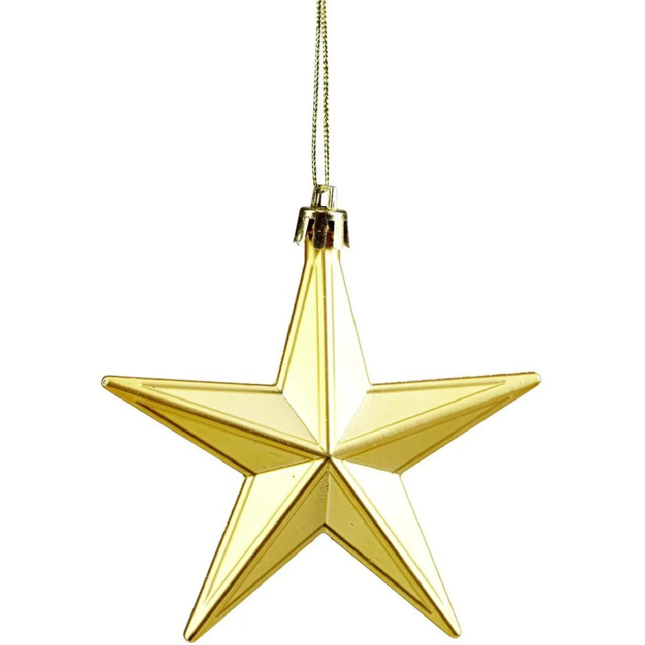Suspension de Noël Étoile dorée H9 cm x6