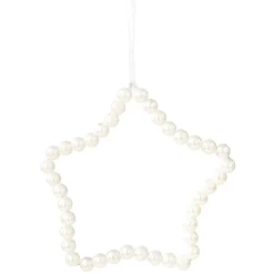 Suspension de Noël étoile en perles blanches