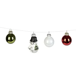 Suspension de sapin Boule de noël et Bonhomme de neige x9