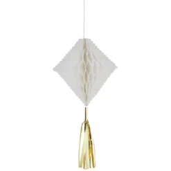 Suspension en papier blanc de forme géométrique x 3