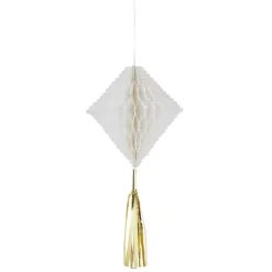 Suspension en papier blanc de forme géométrique x 3