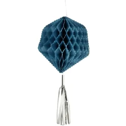 Suspension en papier bleu de forme géométrique x 3