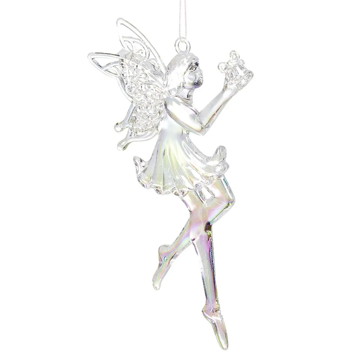 Suspension Fée en acrylique iridescent