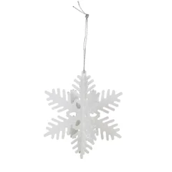 Suspension flocon argenté ou blanc Noël x3