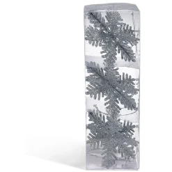 Suspension flocon argenté ou blanc Noël x3